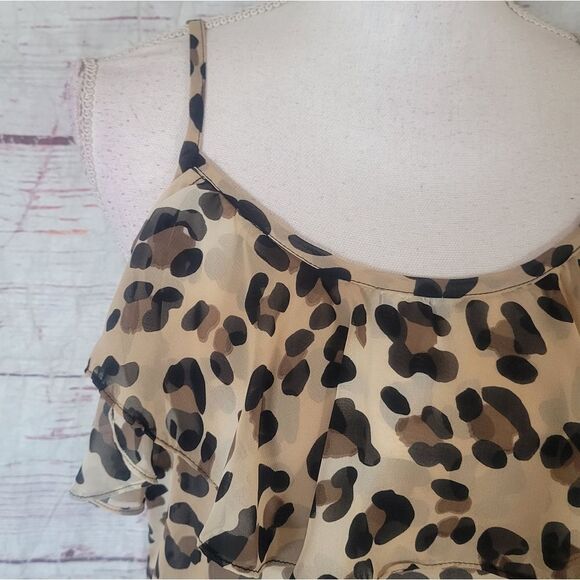 Show Me Your Mumu Leopard Ruffle Cami Size Medium - Picture 4 of 6